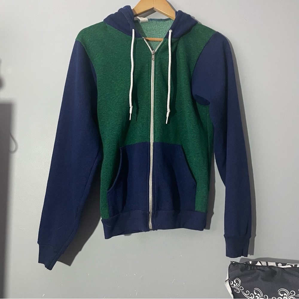American Apparel two tone zip up hoodie